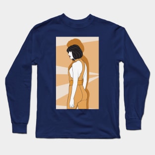 Short Hair Lady Vintage Pop Art Long Sleeve T-Shirt